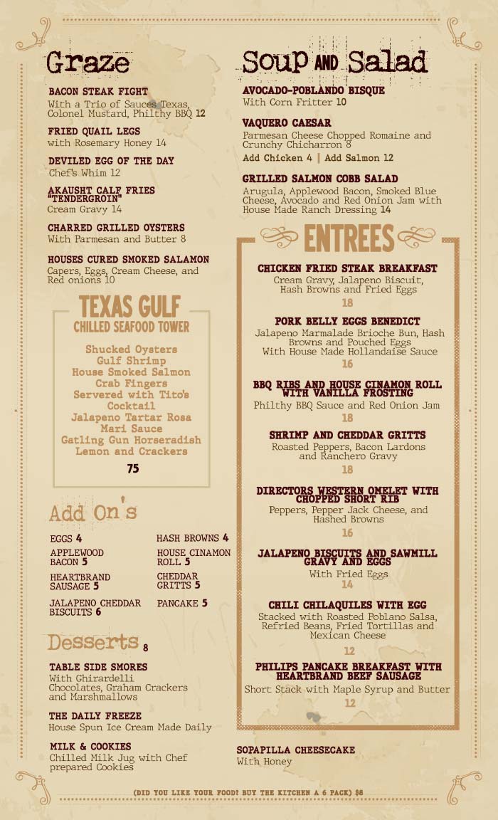 Dinner Menu