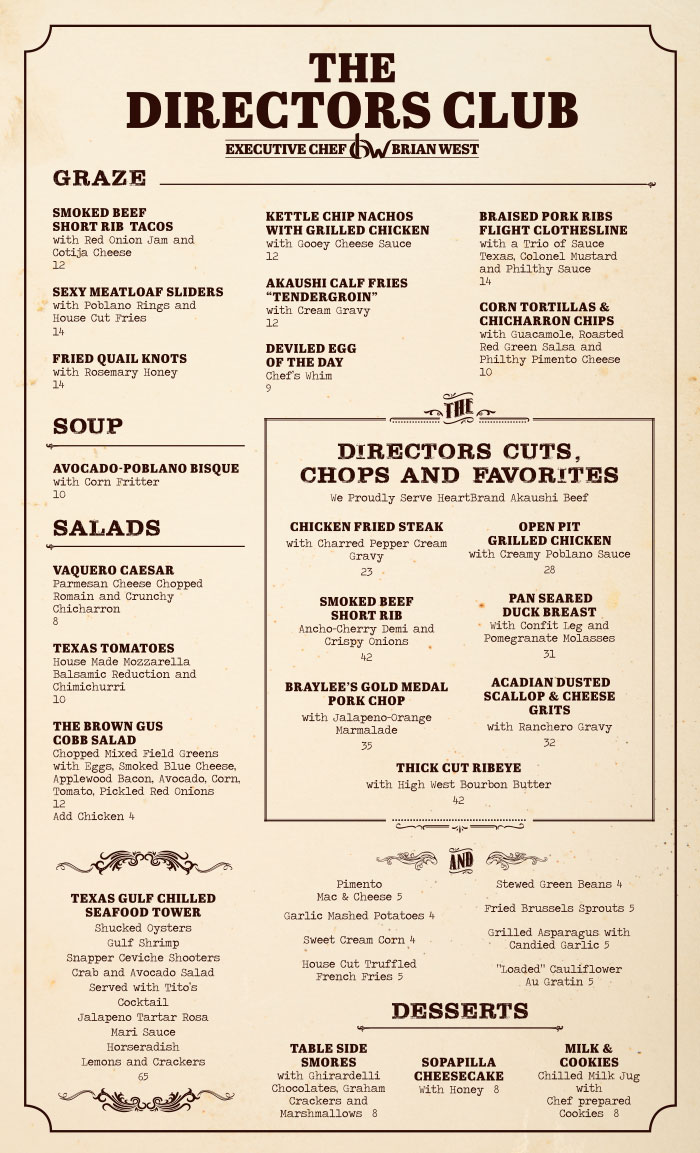 Dinner Menu